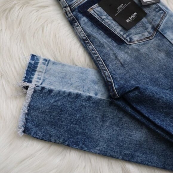 NWT Hudson Zoeey Front Yoke Blue Acid Wash High Rise Cropped Jeans Size 27 - Picture 6 of 9